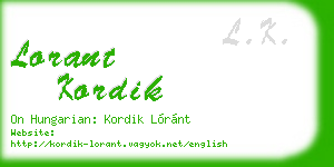 lorant kordik business card