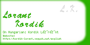 lorant kordik business card